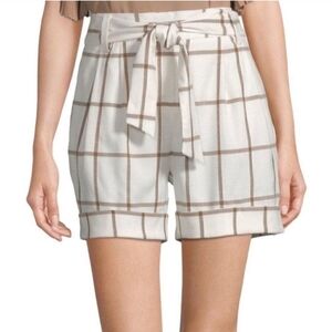 Worthington Cream & Brown Patterned Shorts NWT
